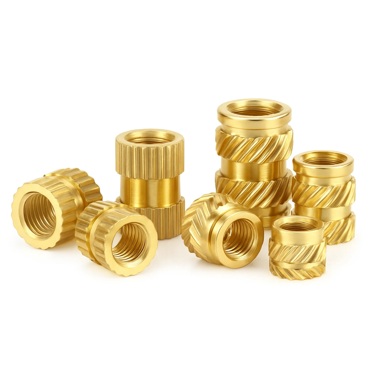 OEM Brass Threaded Insert Nut UNC M3 M5 6/32 8-32 Knurled Heat Fit Type for Plastic Injection Molding