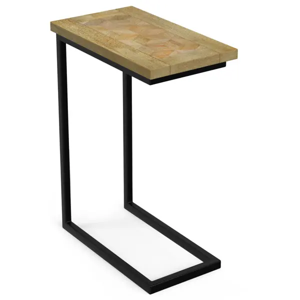 New Design Iron Legs Flamingo and Leaf Metal Nesting Table with Enameled Printed Wooden Top for Living Room Interior