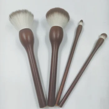 Beauty makeup brush Professional luxury high quality makeup brush wooden handle blush eyeshadow brush four sets