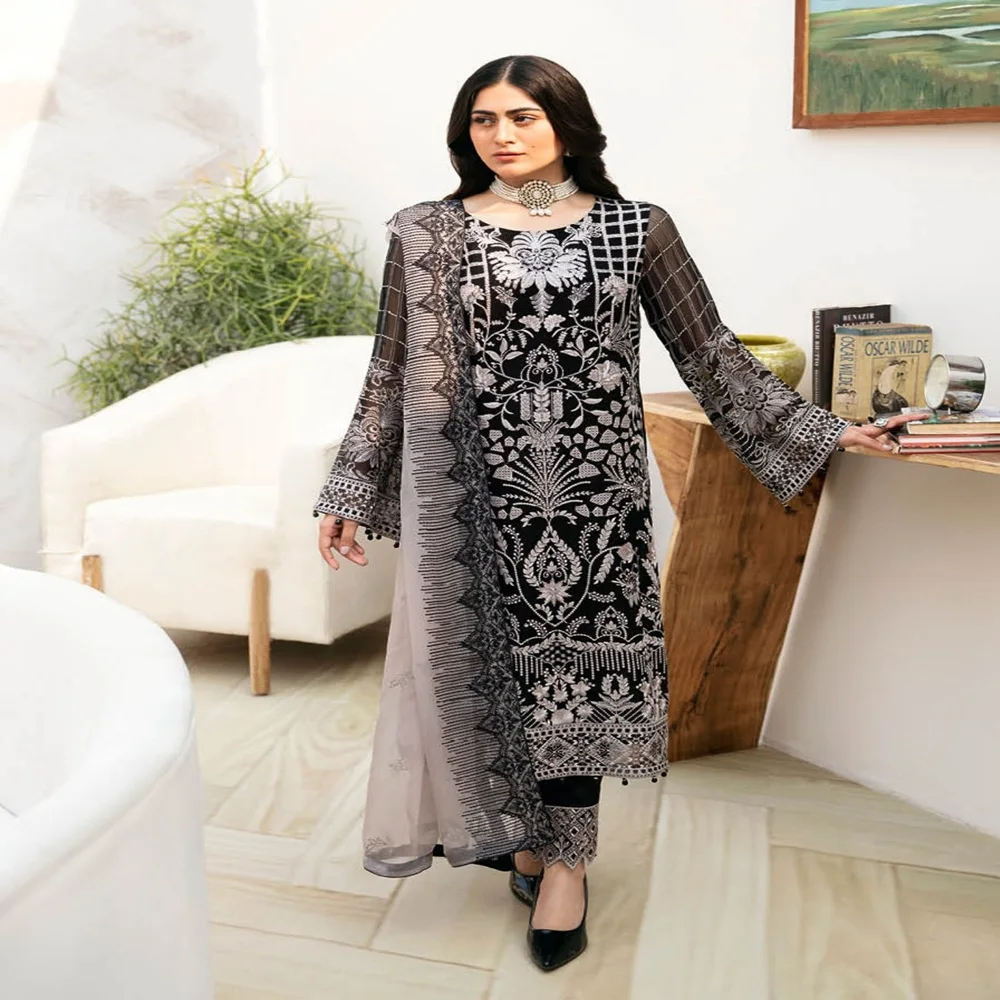 Eid Dresses Heavy Party Dresses for Women with Embroidered Chiffon