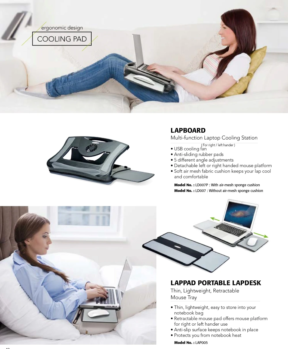 Portable Sponge Cushion Multiple Function Laptop Riser USB Cooling Fan
