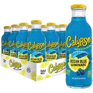 Calypso Tropical Fruit Puree Carbonate Infused Sugar-Free Mango Lemonade Flavored Orange Apple Pineapple Barley Berries Bottles