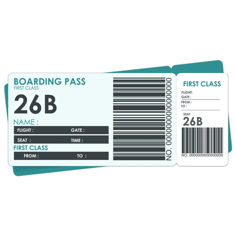 Editable Airline Boarding Pass Ticket Template | Custom Printable ...