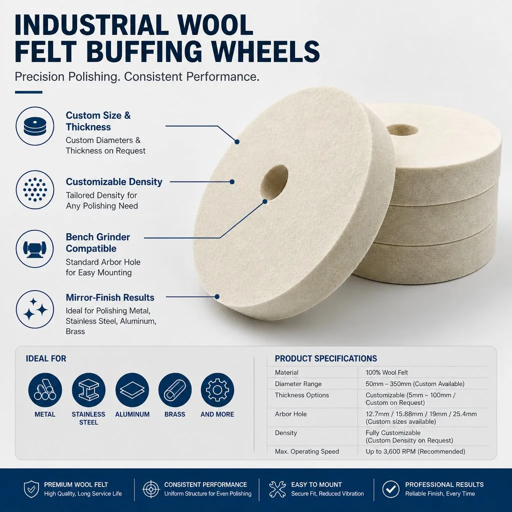 Industrial Wool Felt Buffing Wheels Specifications and Technical Overview