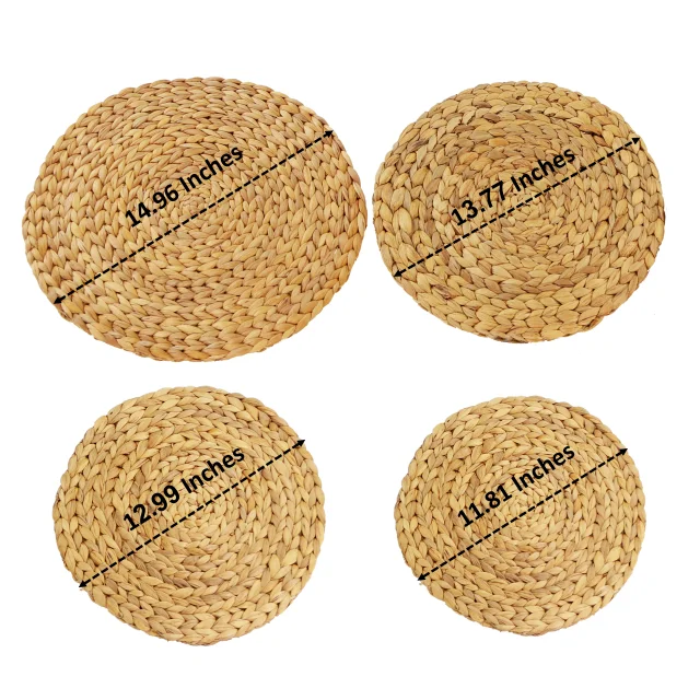 Disposable Charger Plates Rustic Style Place Mat Natural Water Hyacinth