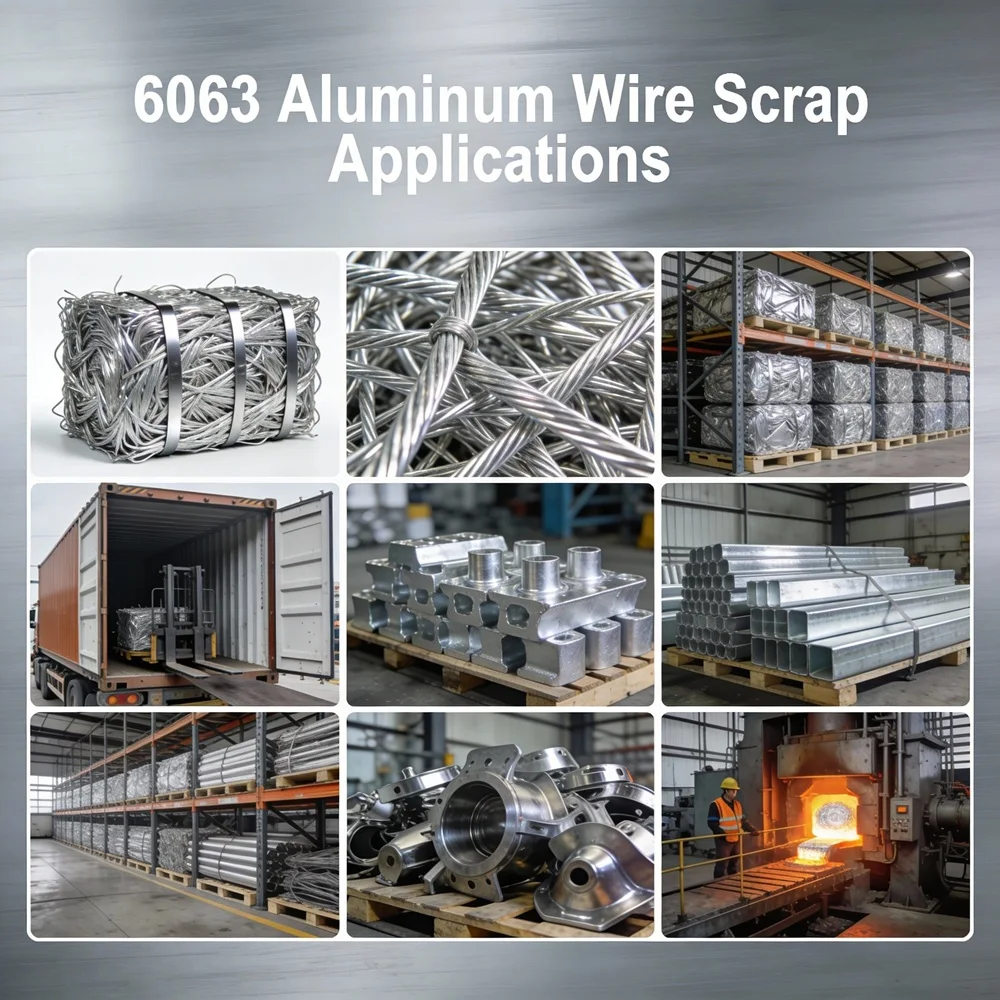 Bright Silver Clean 6063 Aluminum Wire Scrap High Density Bales for Recycling Metal Processing Plants