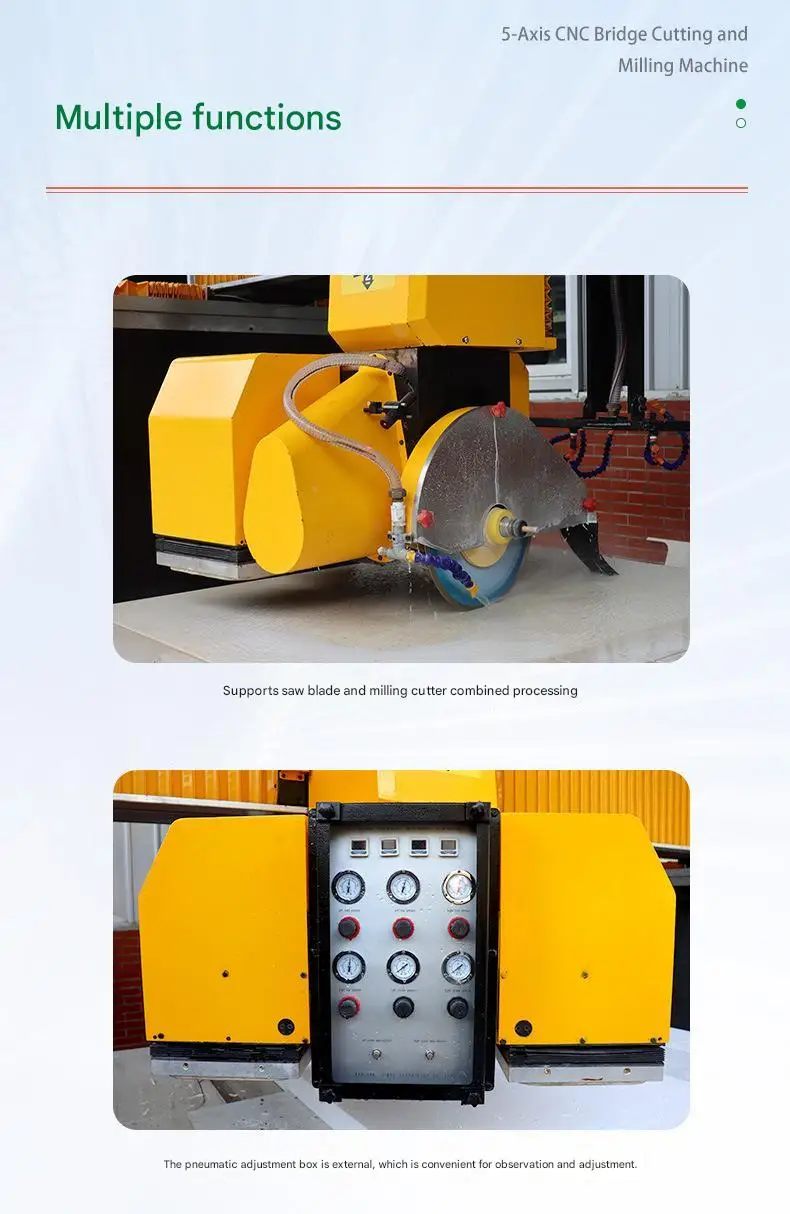 5 Axis CNC Stone Cutter 4+1 Bridge Saw Slab Cutting Machine for ...