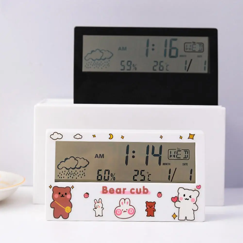 Student Electronic Alarm Clock Multi Function  Weather Forecast Desk Table Digital Cheap Clock Home Decoration Cute Small Gift