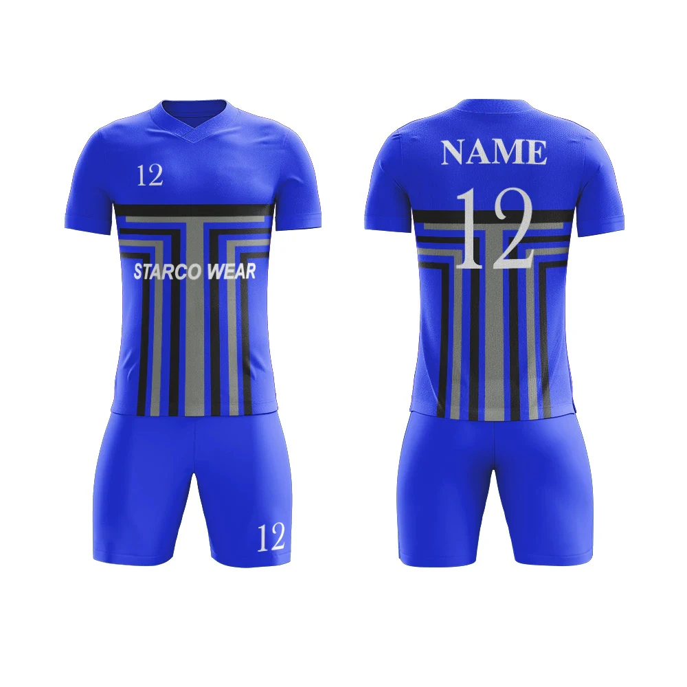 Team Wear 100 Polyester Soccer Uniform With Custom Logo And Team Name