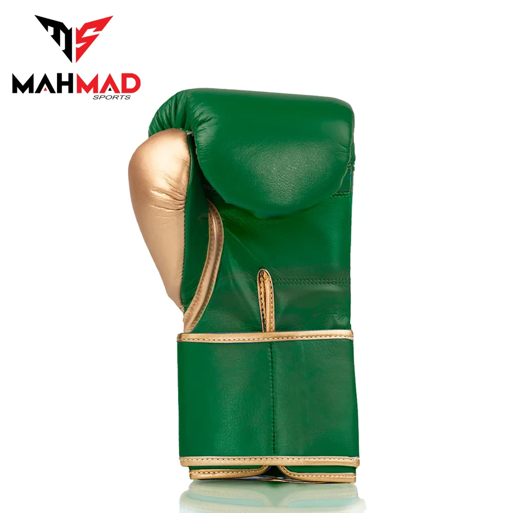 New Green Golden Custom Made Loop Strap Boxing Gloves Custom Logo Strap