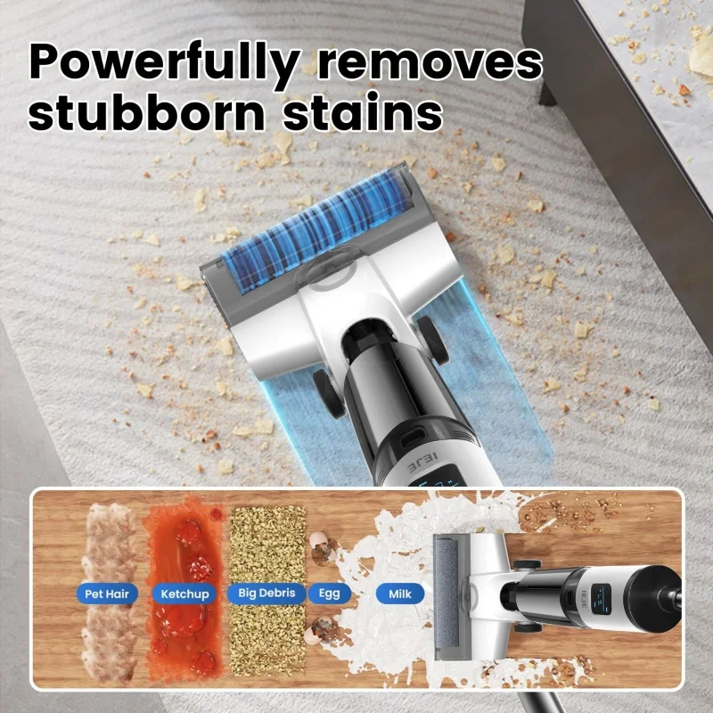 Hot Sale OEM Cordless Vacuum Cleaner 200 AW Suction HEPA Filter LED Display Voice Assistant 850ML Clean Water Tank 600ML