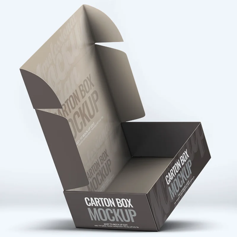 Custom Eco Friendly Color Printing Corrugated Carton Black Paper Packaging Shipping Box