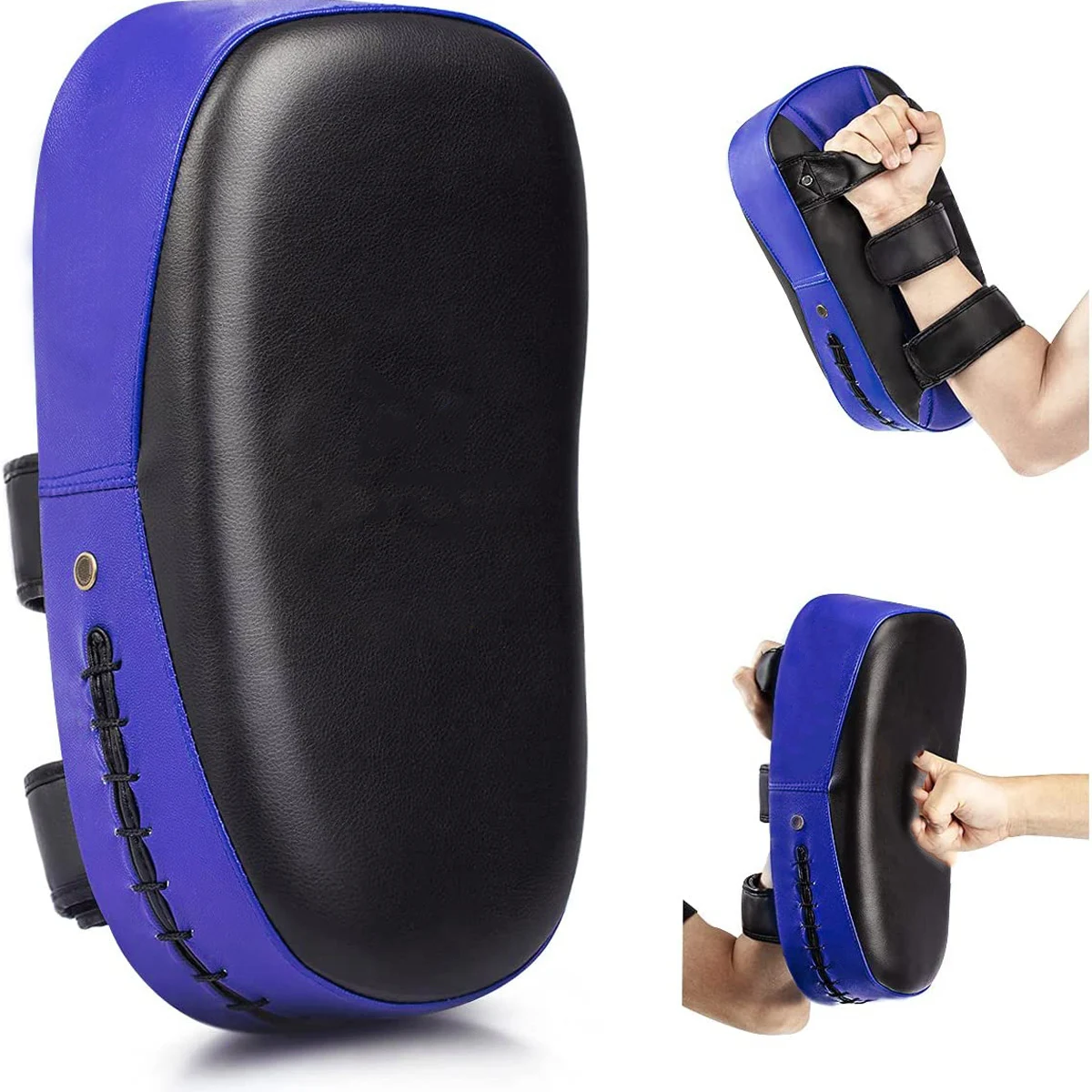 Martial Arts Kicking Shield - PU Leather Training Pad With Handles For Kickboxing & Sports