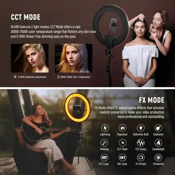 NEEWER RL45B 45W 18" Slim Edge Lit Ring Light Kit-10103368 detail image