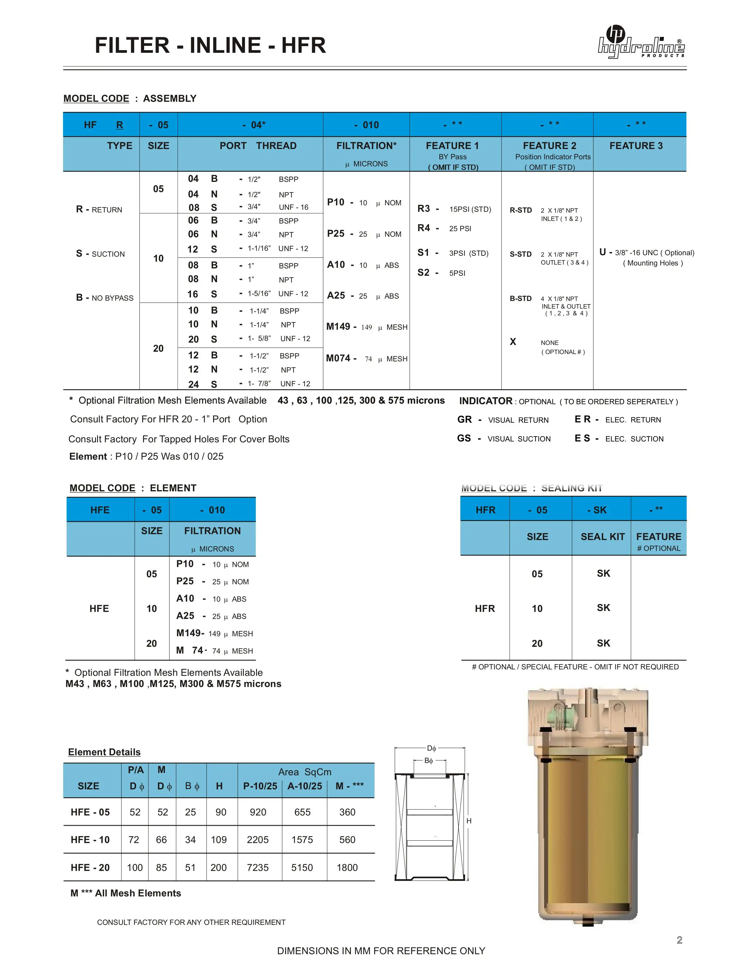 Filter Hfr Filter Inline Hfr Heavy Duty Buy Hydraulic Pressure
