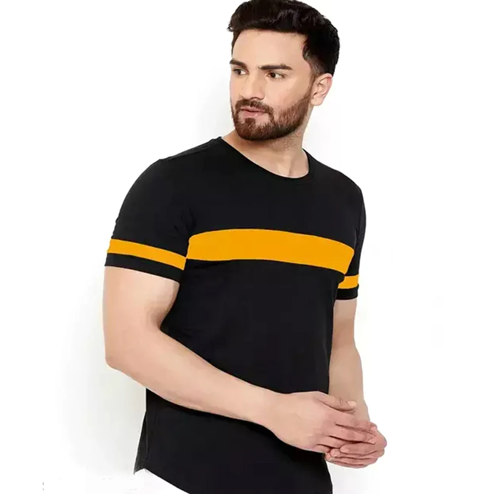 Best Quality Design T-Shirts for Men Breathable 100% Cotton Casual Wear  T-Shirt with Multi Panel OEM