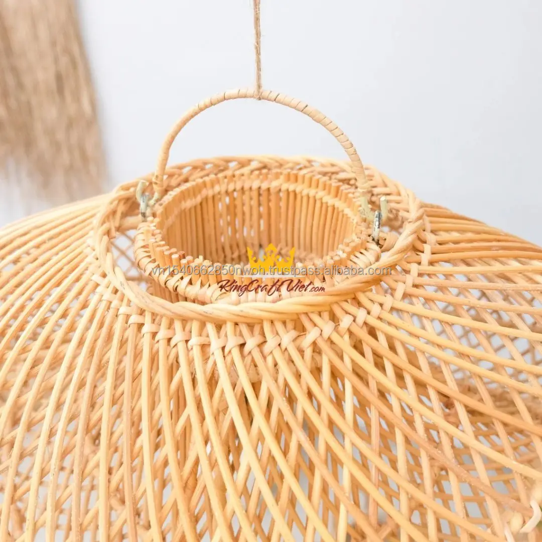 Hot Trend Handmade Traditional Style Wicker Rattan Lampshade Transparent  Shape Hang Light for Indoor and Outdoor Use, image size:1080x1080