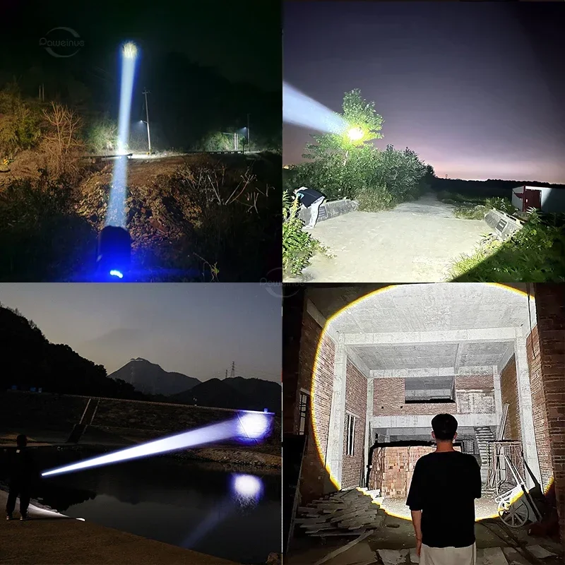 Portable Led High Power Rechargeable Flashlight 2000LM Drop Construction Battery Operated Shop Work Light