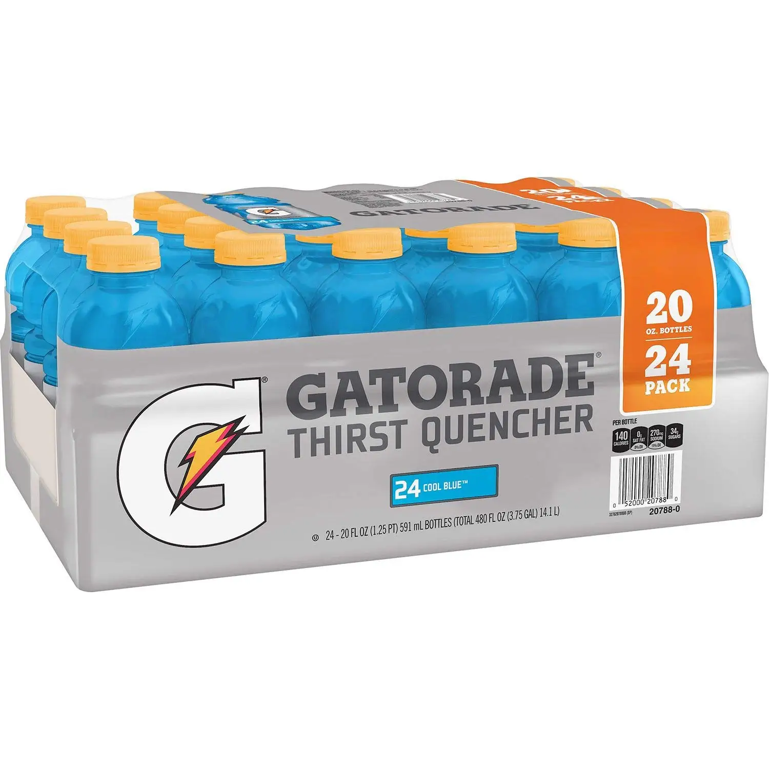 Gatorade Energy Drink Cool Blue Flavour 20 Oz Bottles On Sale / Pack Of ...