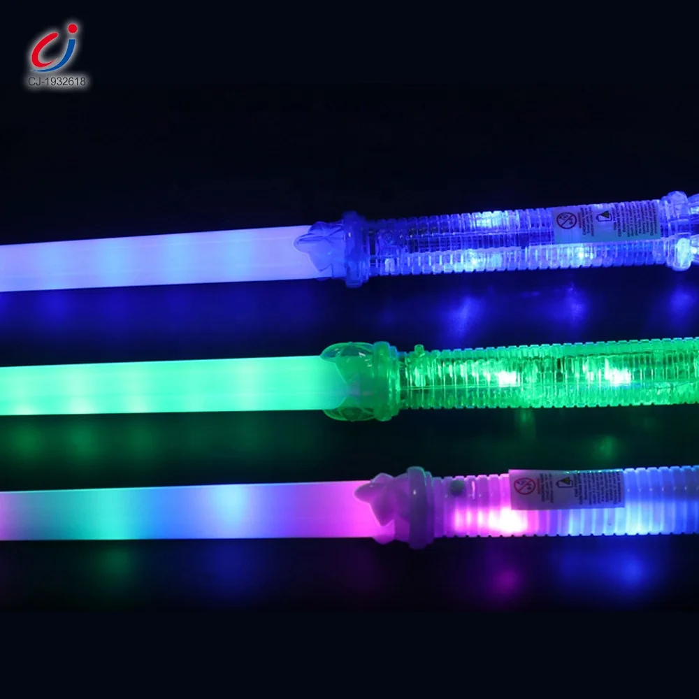 Детский дешевый пластиковый световой меч Chengji из ПВХ, Детские красочные игрушки с подсветкой, светодиодные мигающие мечи