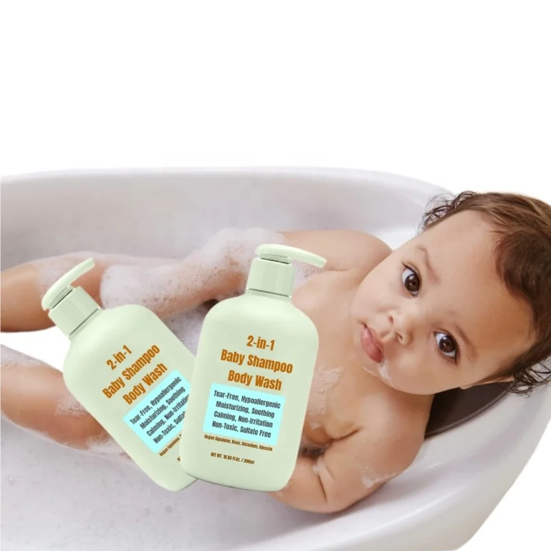 Успокаивающее Non-раздражение 2-в-1 Детские Детский шампунь для мытья тела Токсин Бесплатно гипоаллергенный без слез Увлажняющий Успокаивающий гель для душа