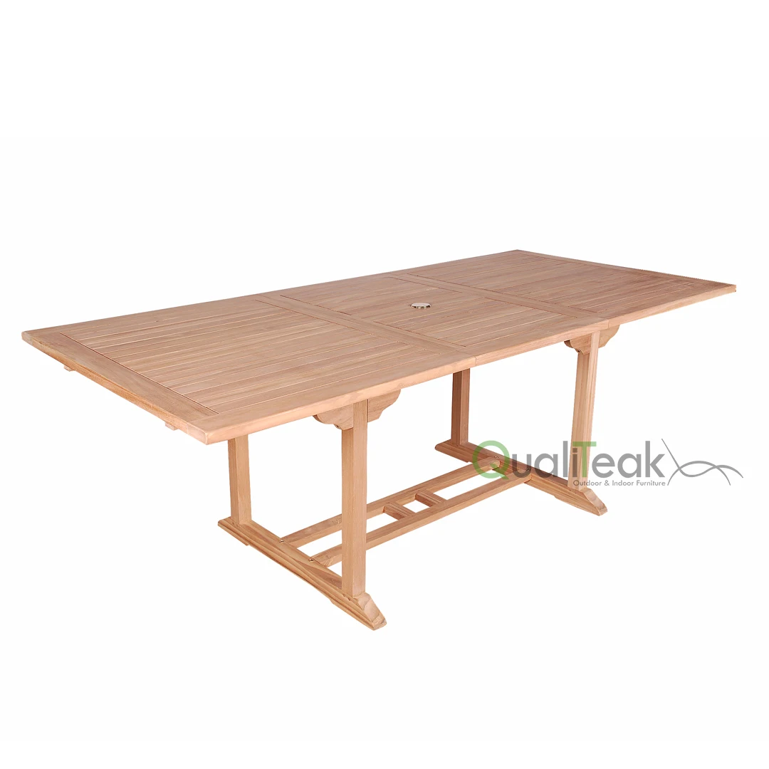 Table extensible rectangulaire teck massif Milan 180/240 x100 cm