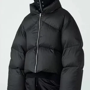 OEM High Quality Mens Puffer Jacket Warm Winter Plus Size Full Zipper Bubble Down Jacket Outdoor Custom logo