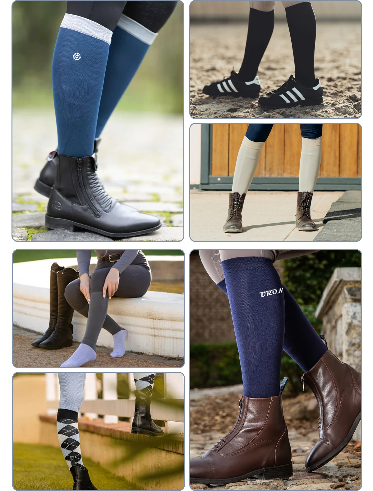 High Performance Horseback Riding Socks Custom Thin Light Weight Knee ...