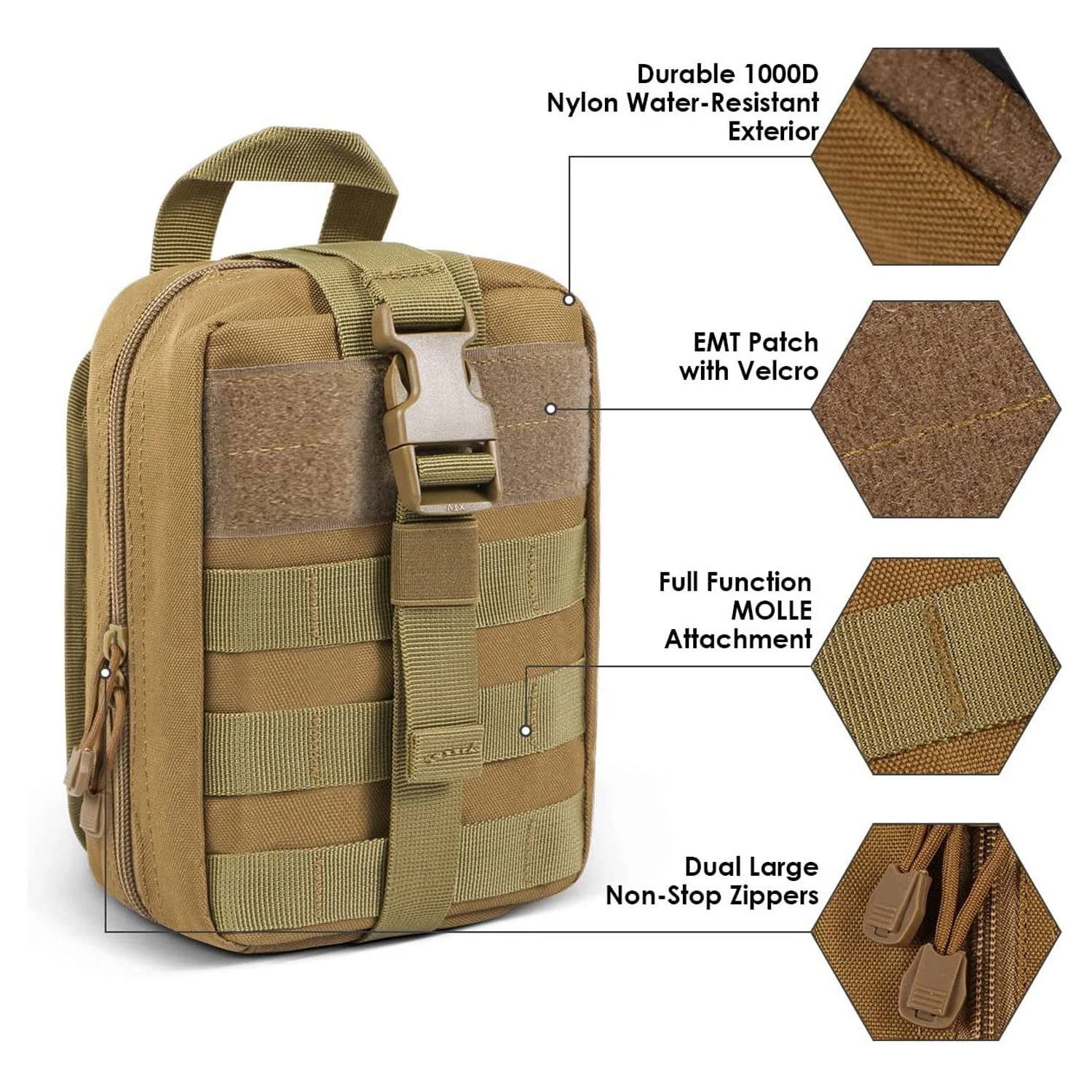 First Aid Pouch 1000d Nylon Tactical Molle Medical Pouch Utility Pouch