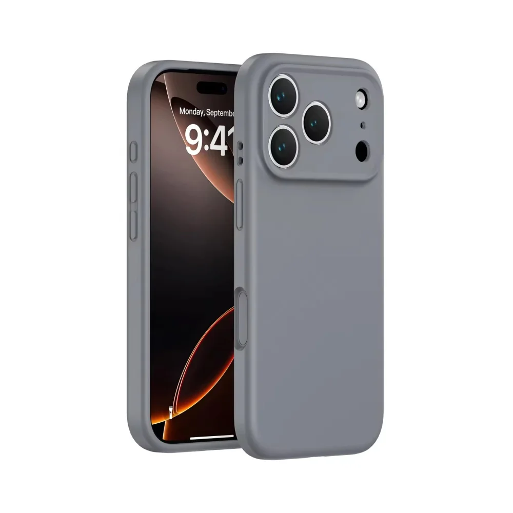 product liquid silicone phone case for iphone 17 16 15 14 13 pro max with plush fiber high quality matte skin feel case laudtec-8