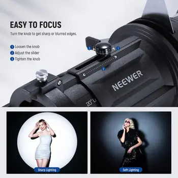 NEEWER LS-48 20 Spotlight Snoot for MS Series LED Video Light Photographic Lighting detail image
