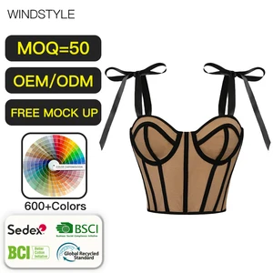 Exquisite Satin Cropped Camisole Sexy Slim Joker Shorts Contrast Strap Breathable Umbilical Rims Halter Lace Ribbon Tank