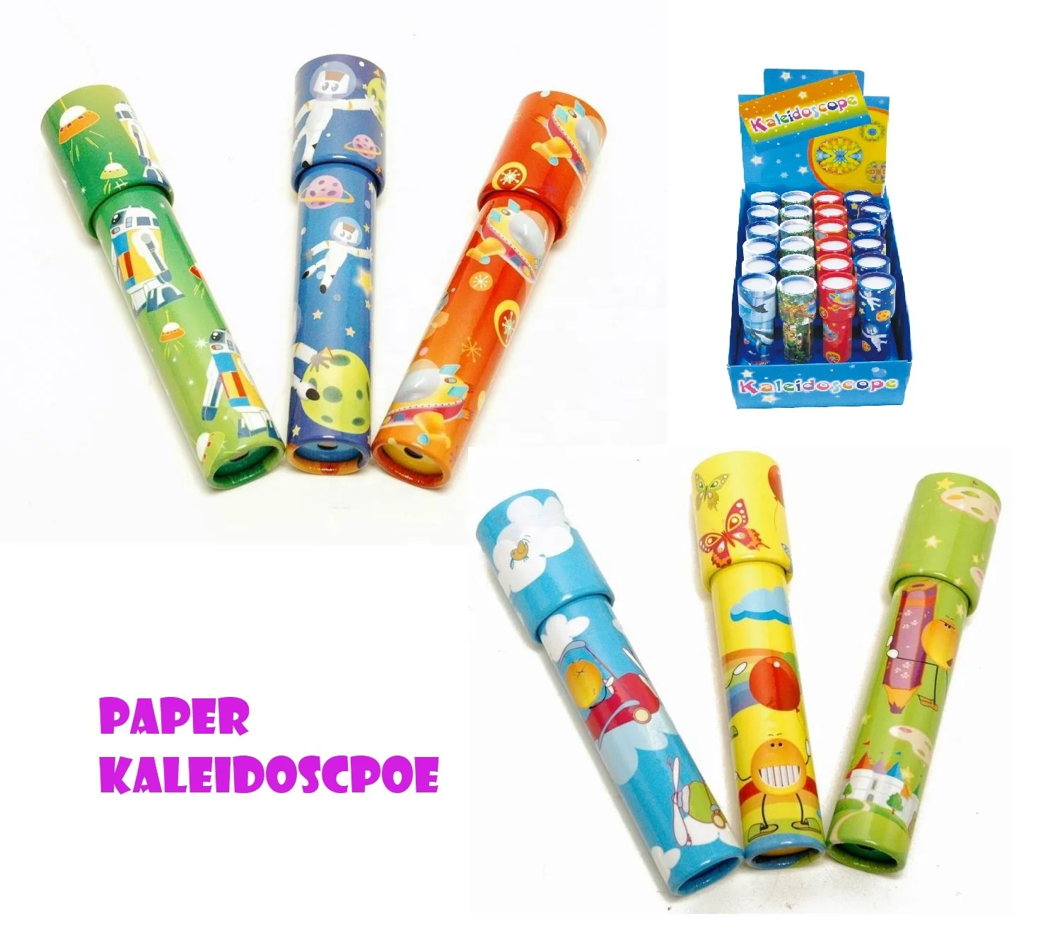 Любимый для детей классический ретро бумажный токарный калейдоскоп в качестве рекламных подарков