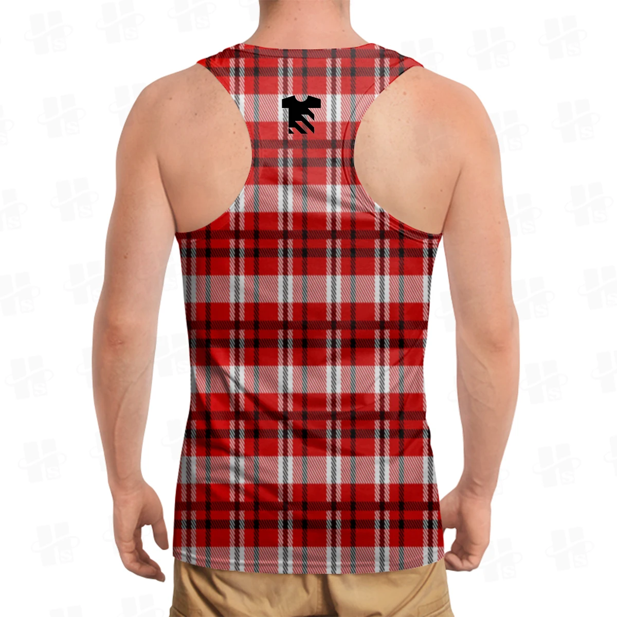 Wholesale Men’s Plaid Tank Top Sleeveless Fitness Vest Quick Dry Sports Gym Wear Breathable Mens Plaid Workout Vest