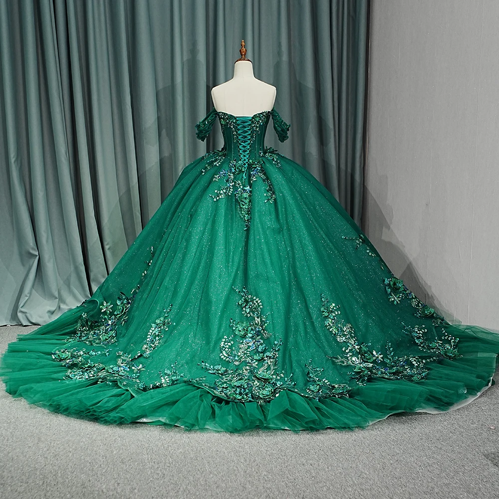 Shop Our Jancember 6732 Luxury Dark Green Shiny Evening Gowns