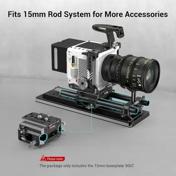 SmallRig Lightweight Base Plate Riser System with Dual 15mm Rod Clamp, Base Plate Magnesium Alloy Version, W/Plate for detail image