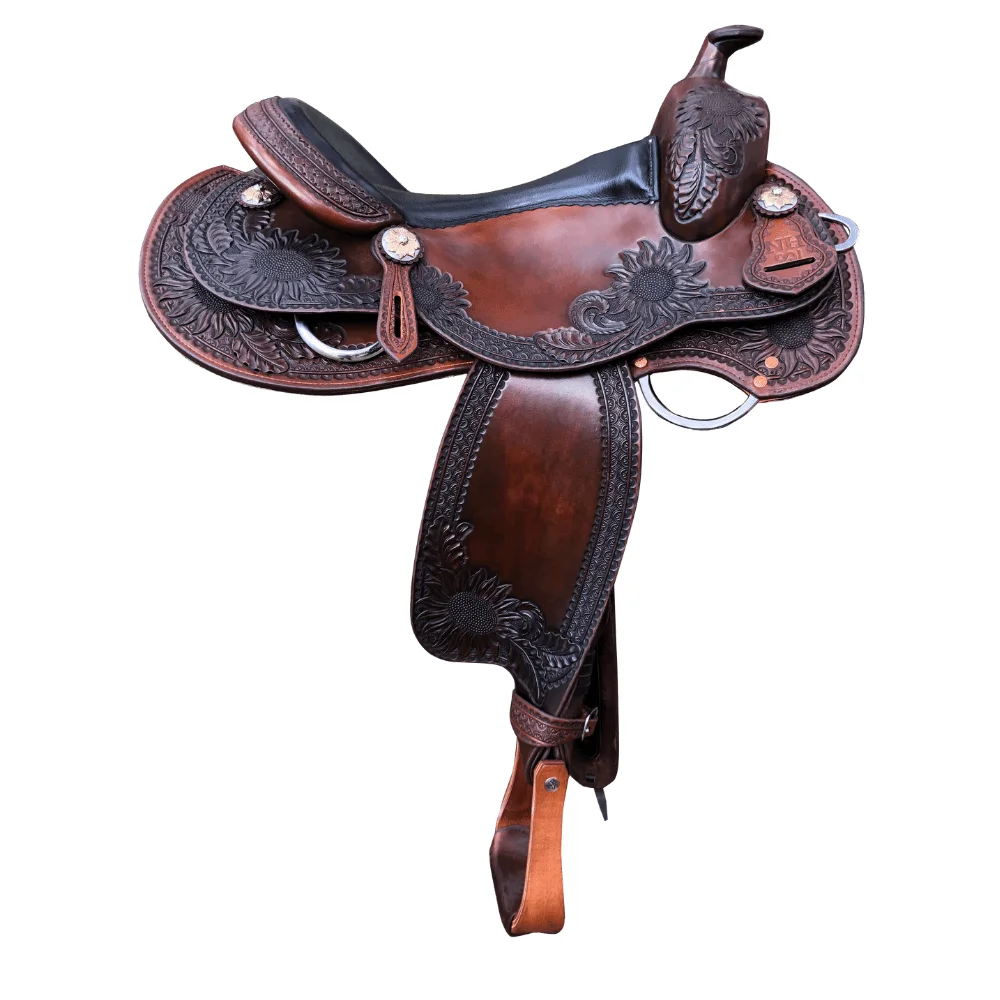 Western Horse Barrel Leather Saddle Tack Set With Matching Accessory