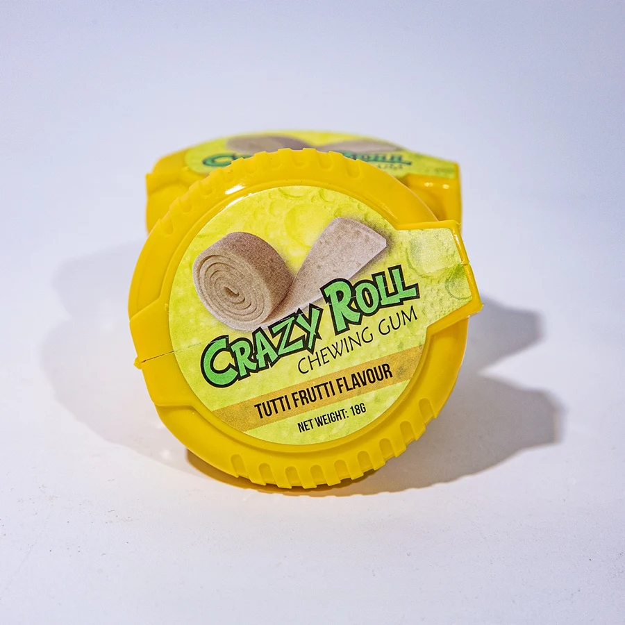 Factory Custom Private Label Chew Gum Roll Fruit Flavor Round Bubble Gum