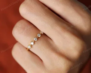 Cut Lab Grown Diamond 0.42CTW VS Clarity Prong Set 10K Gold Wedding Band Ring IGI Certified Trendy Style Manufacturer Jewelry