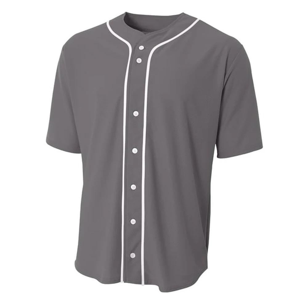 Unisex Blank Baseball Jersey For Men Casual Button Down Shirts Short ...