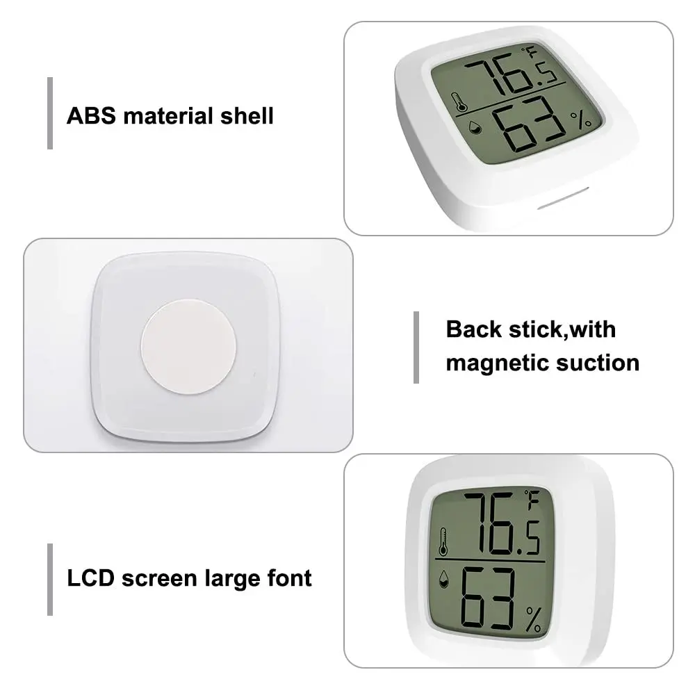 LCD Baby Room Indoor Bath Refrigerator Home Mini Digital Thermometer and Hygrometer Temperature and Humidity Meter Sensor