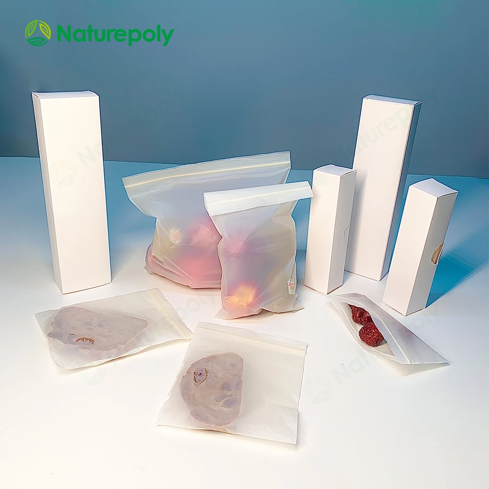 Wholesale Custom Logo Biodegradable Zipper Packaging Bags Zip Lock Bags Compostable Reusable