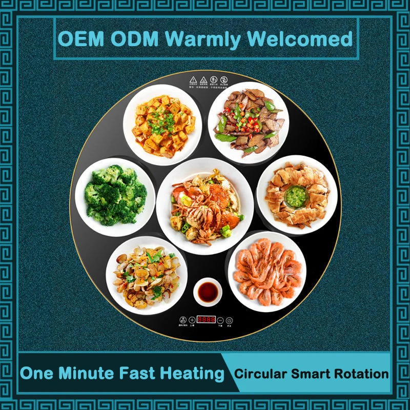 Smart Household Food Warming Plate Round Rotating Hot Cutting Board