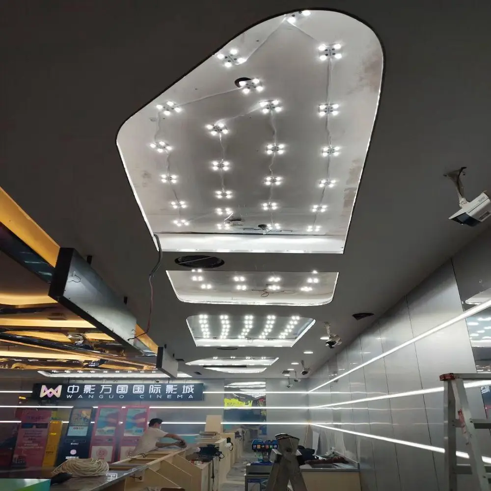 translucent maple leaves 3d design stretch pvc ceiling film -19