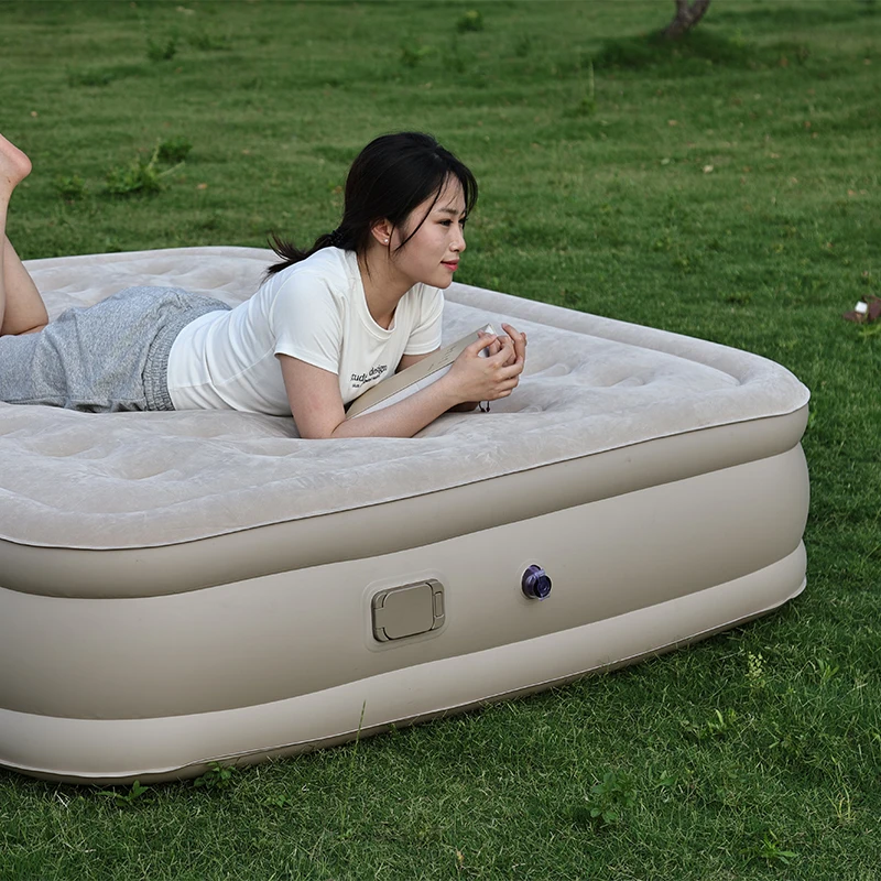 Inflatable Bedroom Air Bed Mattress With Flocking Cover Large Air Bed