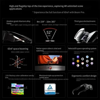 XREAL-gafas Ultra Inteligentes Air 2,lentes Con Rayo Electrocromatico De 3 Velocidades, 6DoF, No VR, 128G detail image