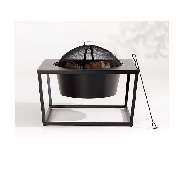 Metal Fire Pit Table Outdoor Round Fireplace Multifunctional Garden
