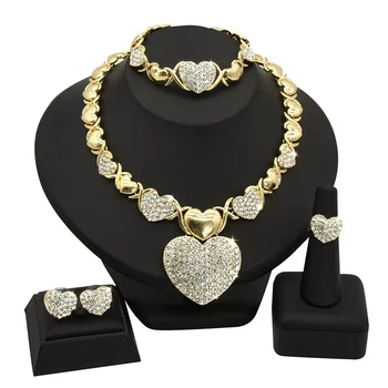 Factory Wholesale Fashion Women's Hug and Kiss XOXO Jewelry Set 14k Color Women Jewelry Set