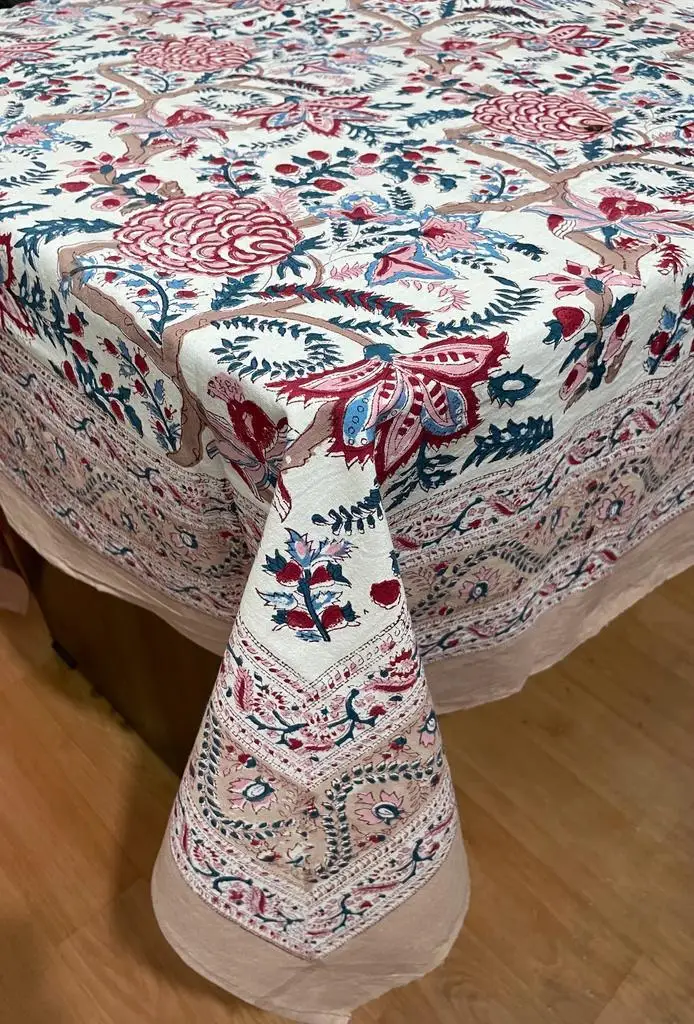 High Quality Wholesale Table Cover Wedding Cotton Hand Block Printed