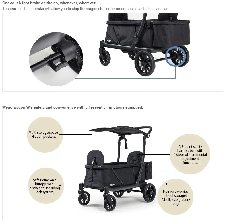 JMINTL3 WEGO STROLLER with diagonal frame structure to enable you smooth driving and length-adjustable